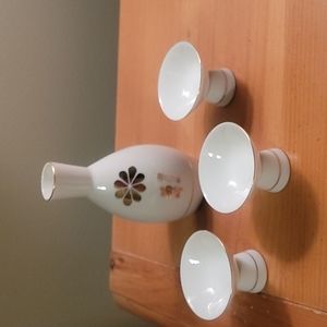 Japanese Sake Set - Vase & Candleholders Vintage